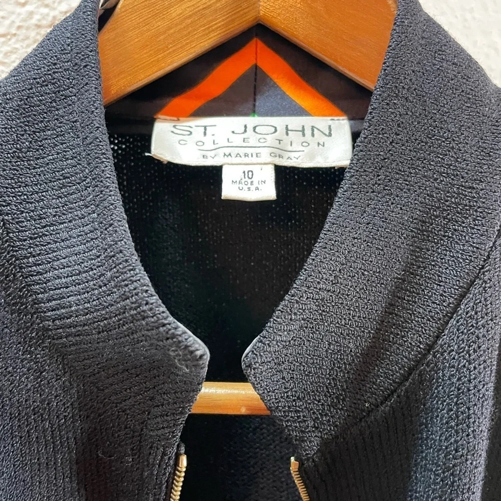 Vintage St. John Silk Color Striped Lightweight Sweater Jacket Quiet Luxury